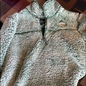 Boxer-craft Green Sherpa Pull Over Jacket